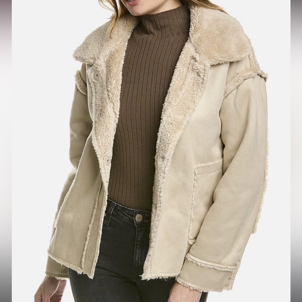 Stella + Lorenzo Beige Reversible Teddy
Jacket - 2 jackets in 1!